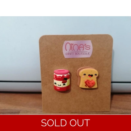 Sandwich Jam Jar Funny Stud Earrings Set